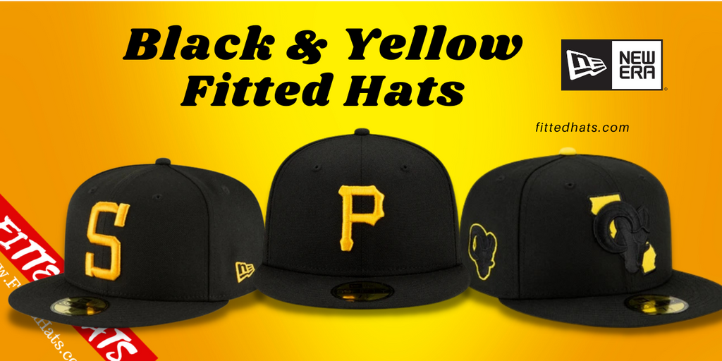 Black & Yellow Fitted Hats