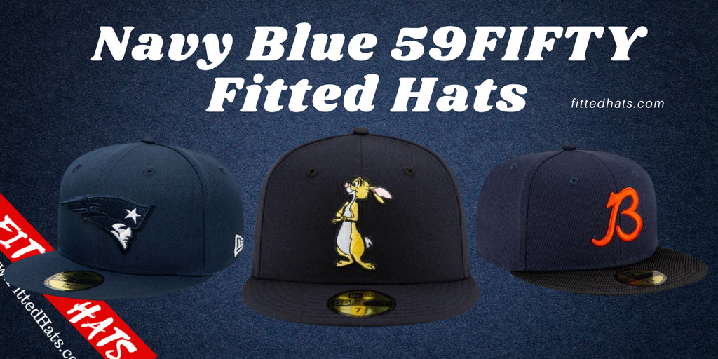 Navy Blue Fitted Hats