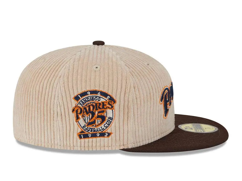New Era San Diego Padres 25th Anniversary Fall Cord Khaki 59FIFTY Fitted Hat