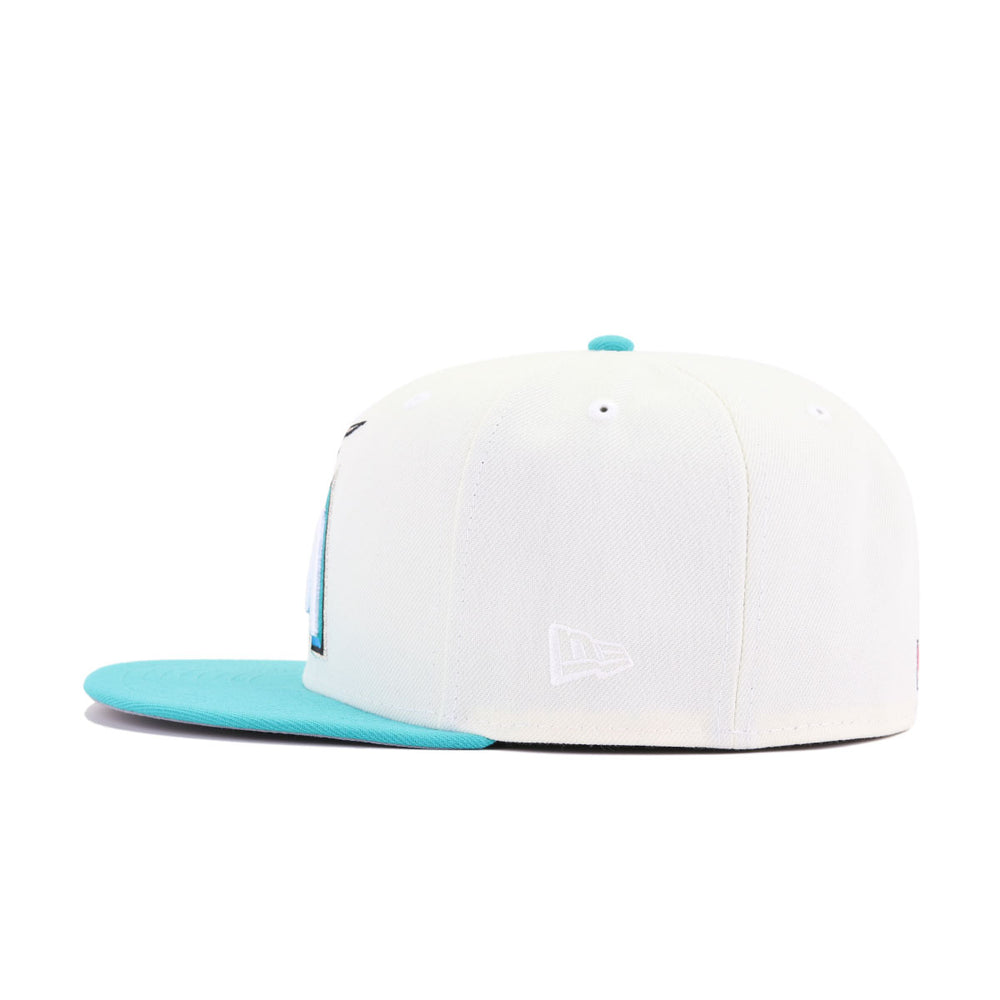 New Era Miami Marlins 25th Anniversary White/Teal 59FIFTY Fitted Hat