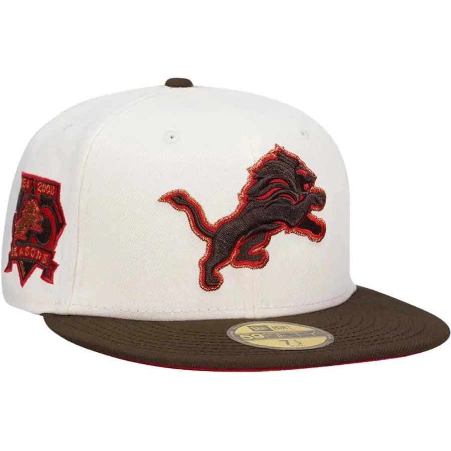 New Era Detroit Lions 75 Seasons White/Brown 59FIFTY Fitted Hat