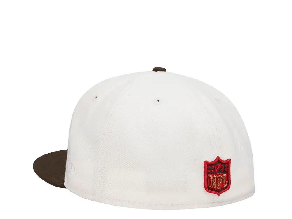 New Era Detroit Lions 75 Seasons White/Brown 59FIFTY Fitted Hat
