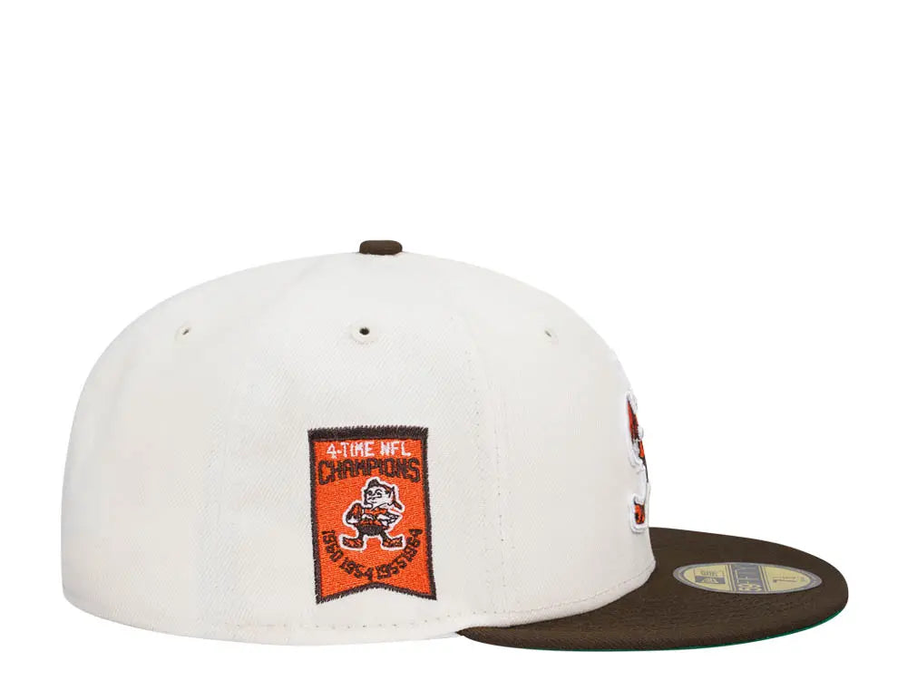 New Era Cleveland Browns 4x NFL Champions White 59FIFTY Fitted Hat