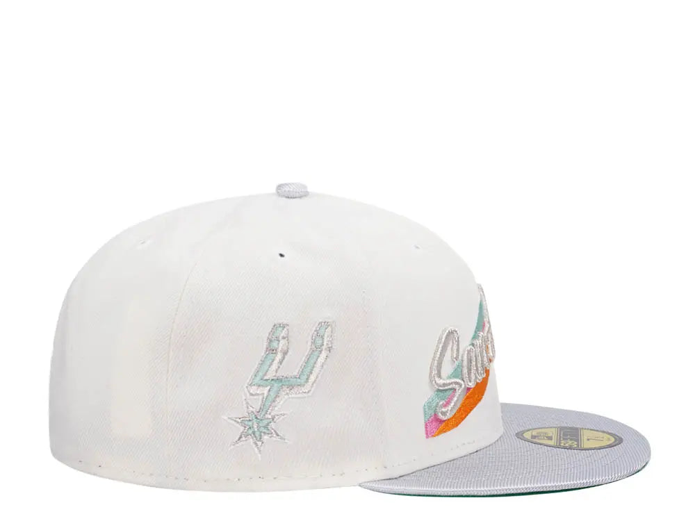 New Era San Antonio Spurs Chrome/White Throwback 59FIFTY Fitted Hat