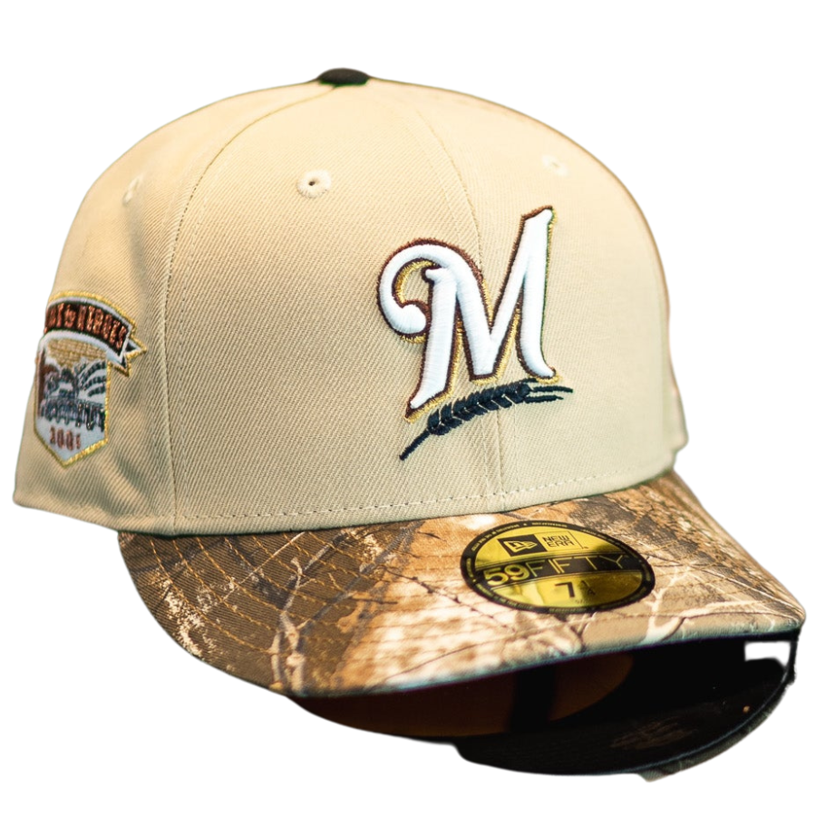 New Era Milwaukee Brewers Home to Heroes Vegas Gold/Realtree Camo 59FIFTY Fitted Hat