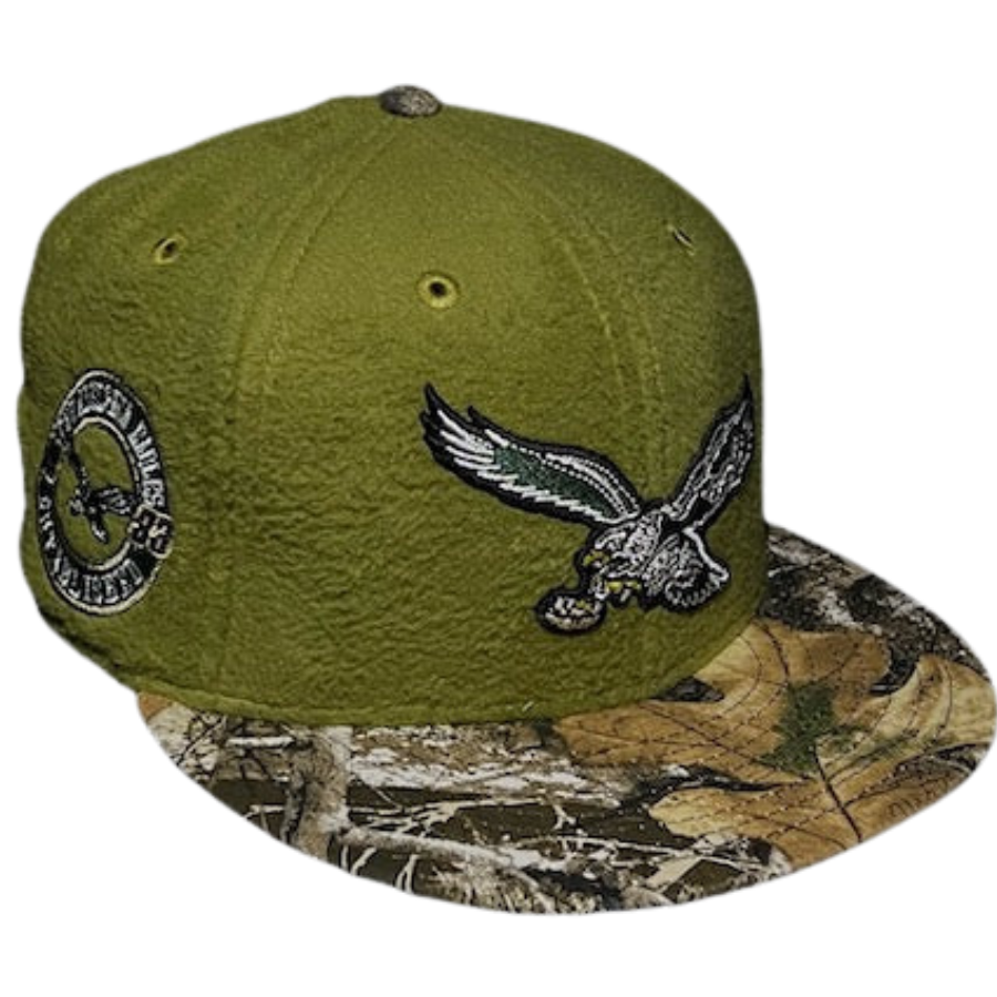 New Era Philadelphia Eagles Green Fleece & Real Tree 59FIFTY Fitted Hat