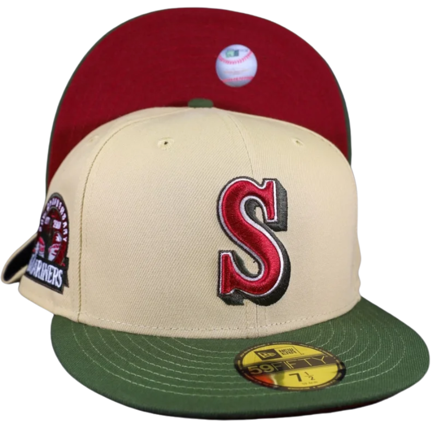New Era Seattle Mariners 30th Anniversary Vegas Gold/Rifle Green 59FIFTY Fitted Cap
