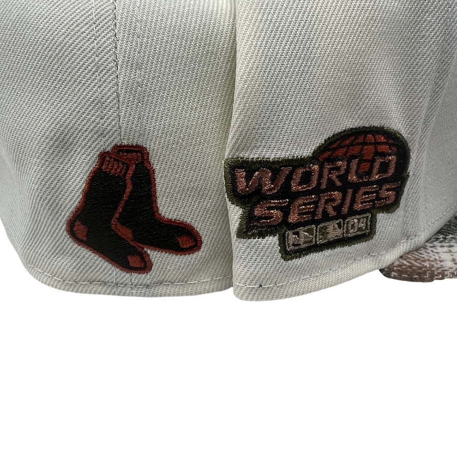 New Era Boston Red Sox 2004 World Series Flannel Plaid Visor 59FIFTY Fitted Hat