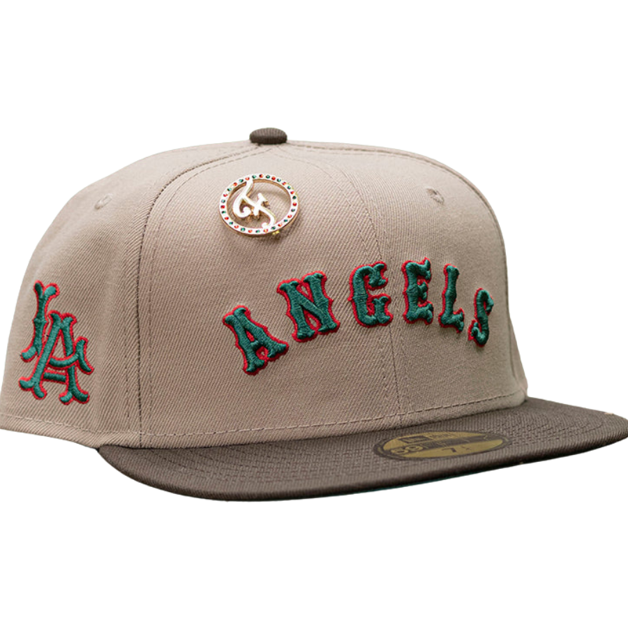 New Era x FAM Los Angeles Angels Camel/Walnut/Emerald Green 59FIFTY Fitted Hat