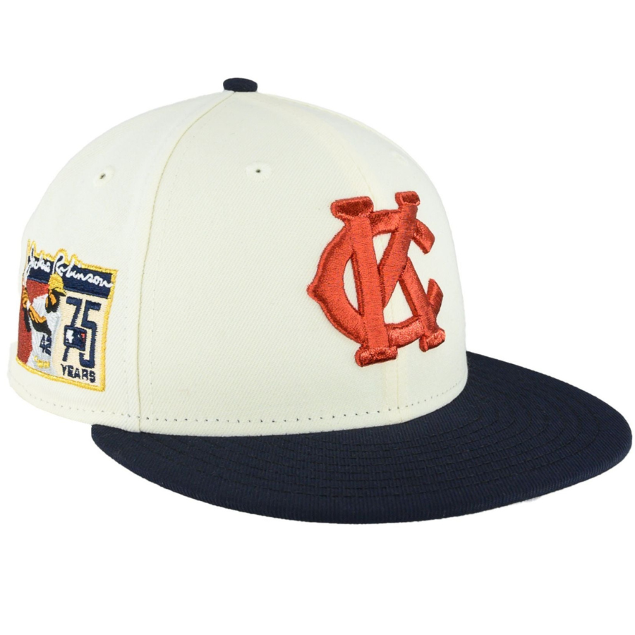 New Era Kansas City Monarchs Chrome White/Navy Jackie Robinson 75th 59FIFTY Fitted Hat