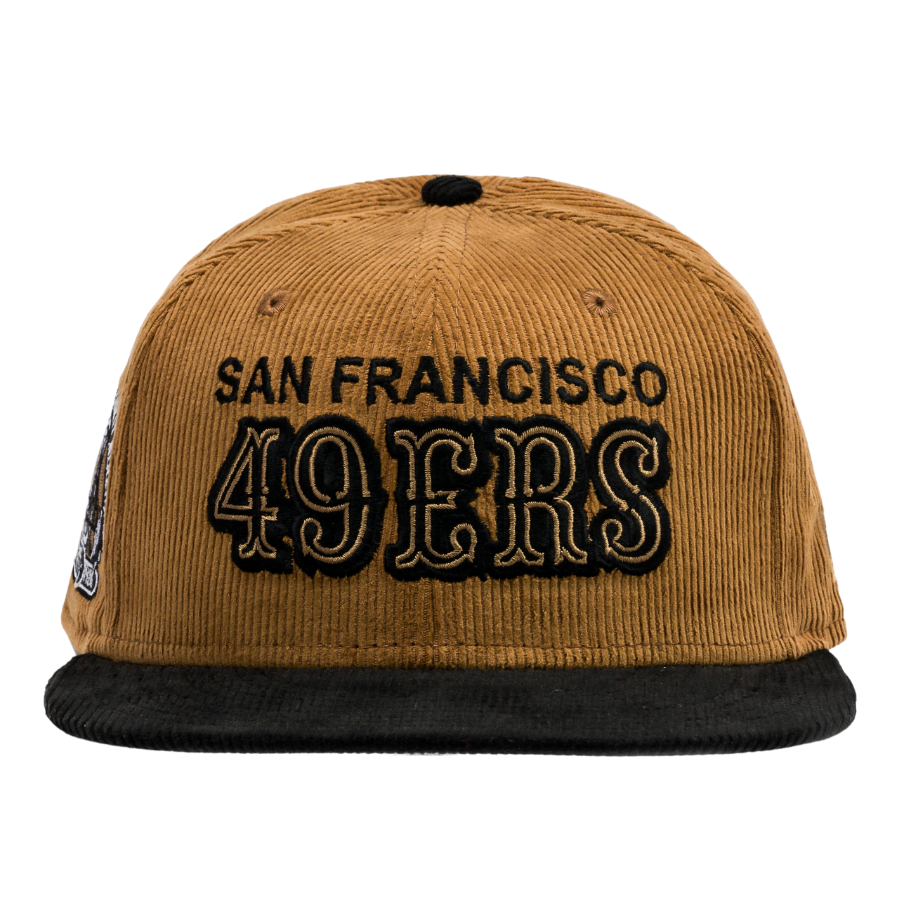 New Era San Francisco 49ers 40th Anniversary Wheat Corduroy 2023 59FIFTY Fitted Hat