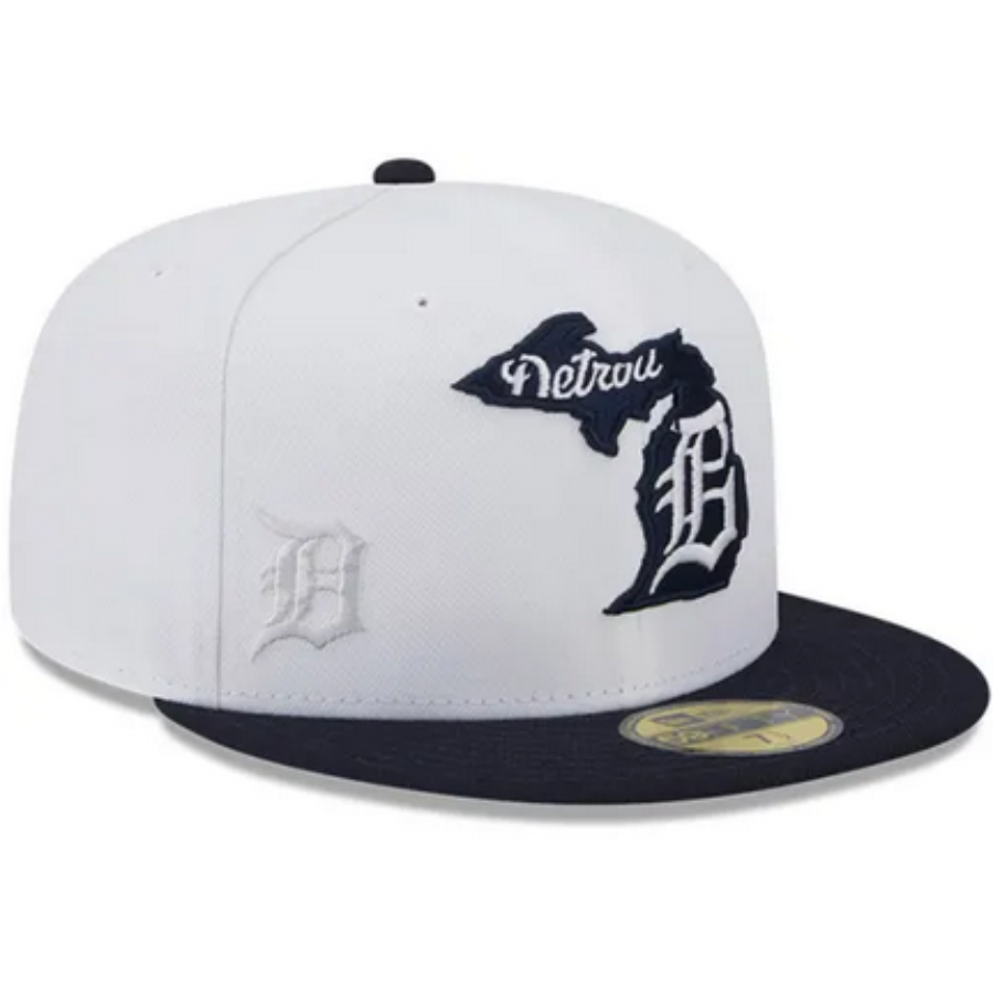 New Era Detroit Tigers White State 2023 59FIFTY Fitted Hat