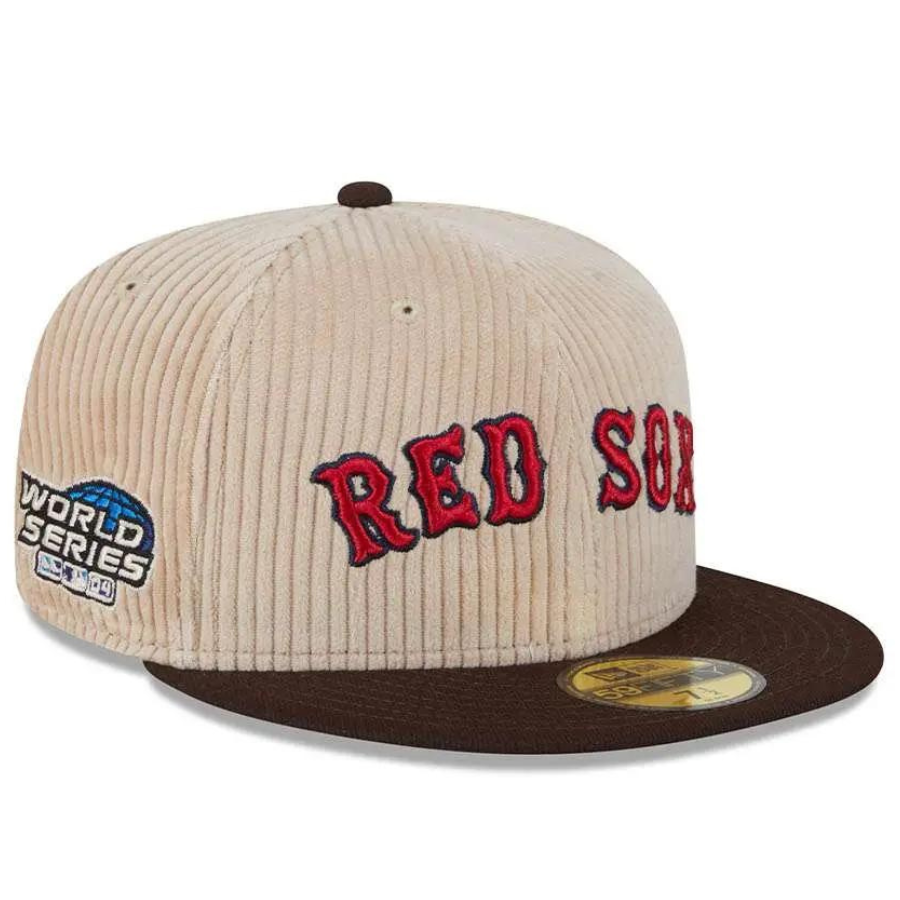 New Era Boston Red Sox 2004 World Series Fall Cord Khaki 59FIFTY Fitted Hat