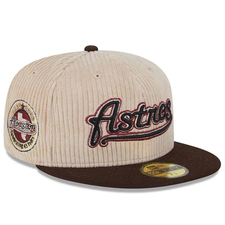 New Era Houston Astros 45th Anniversary Fall Cord Khaki 59FIFTY Fitted Hat