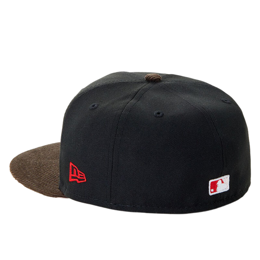 New Era x PacSun Los Angeles Dodgers World Champions Black/Brown Corduroy Visor 59FIFTY Fitted Hat