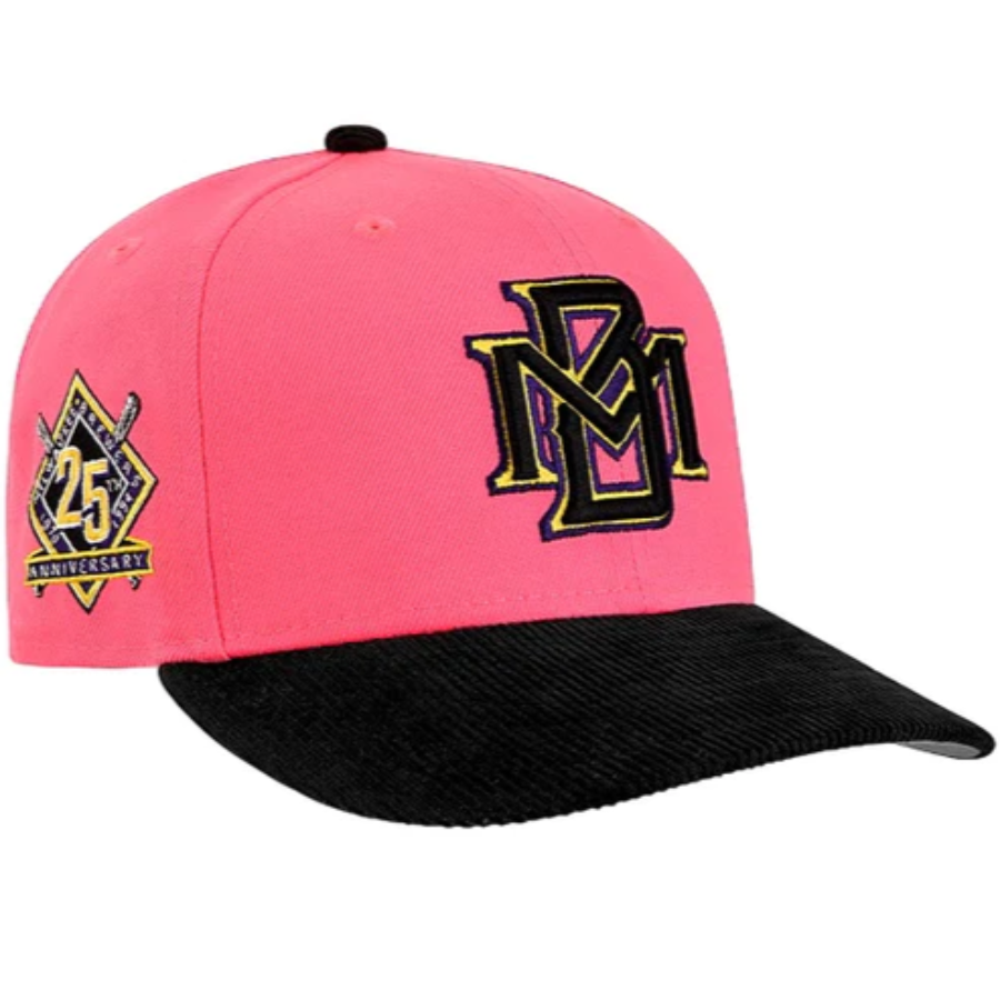 New Era Milwaukee Brewers Hot Pink/Black Corduroy Visor 59FIFTY Fitted Hat