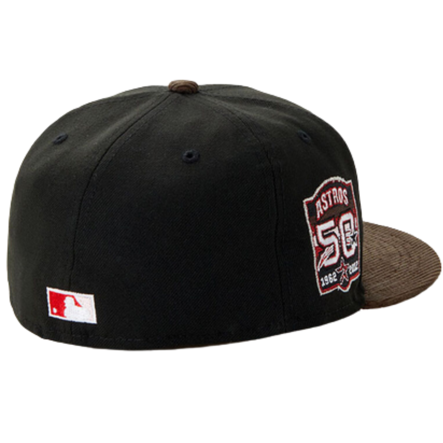 New Era x PacSun Houston Astros 50th Anniversary Black/Brown Corduroy Visor 59FIFTY Fitted Hat