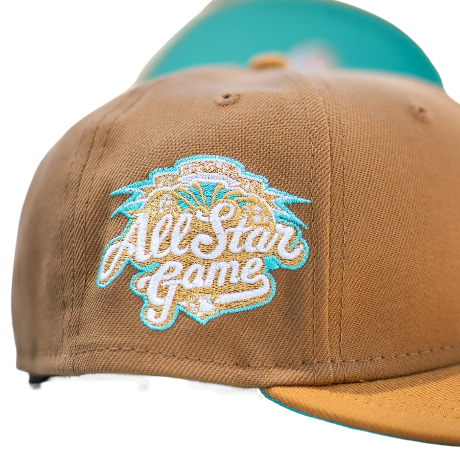 New Era Milwaukee Brewers 2002 All-Star Game Khaki/Teal 59FIFTY Fitted Hat