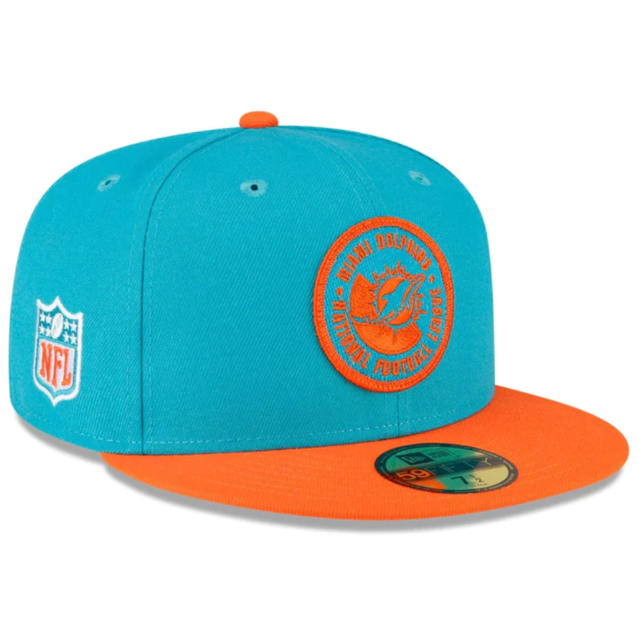 New Era Miami Dolphins 2023 Sideline Team Patch 59FIFTY Fitted Hat