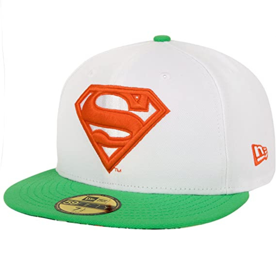 New Era Superman White/Orange Floral UV 59FIFTY Fitted Hat