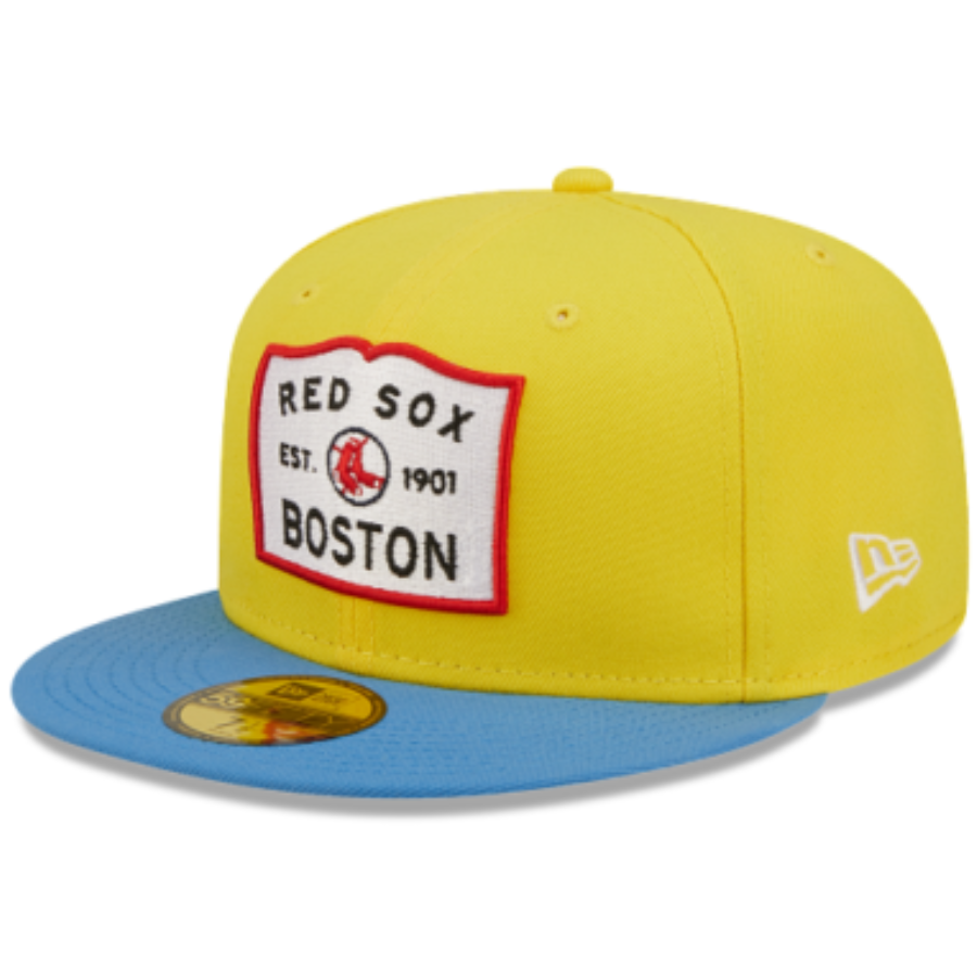New Era Boston Red Sox City Connect Alt2 2021 Yellow/Blue 59FIFTY Fitted Hat