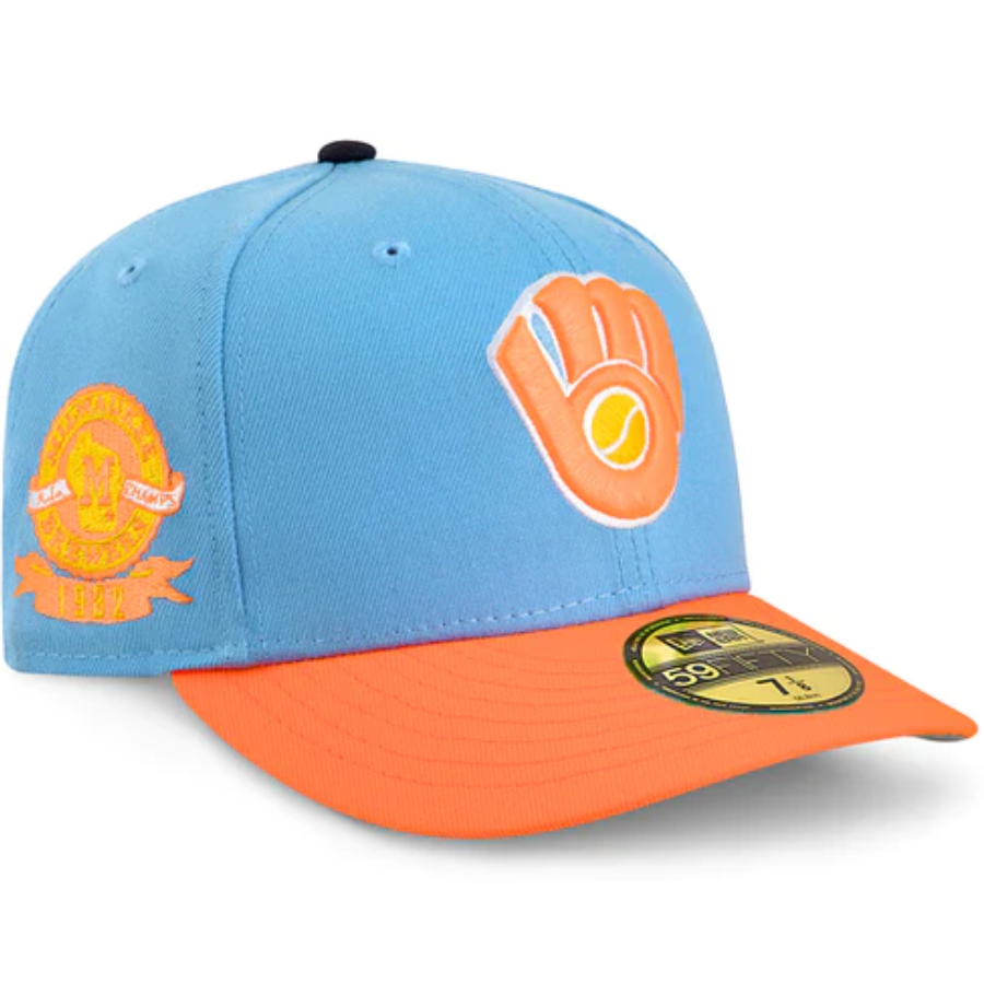 New Era Milwaukee Brewers Baby Blue/Orange 1982 Champs 59FIFTY Fitted Hat