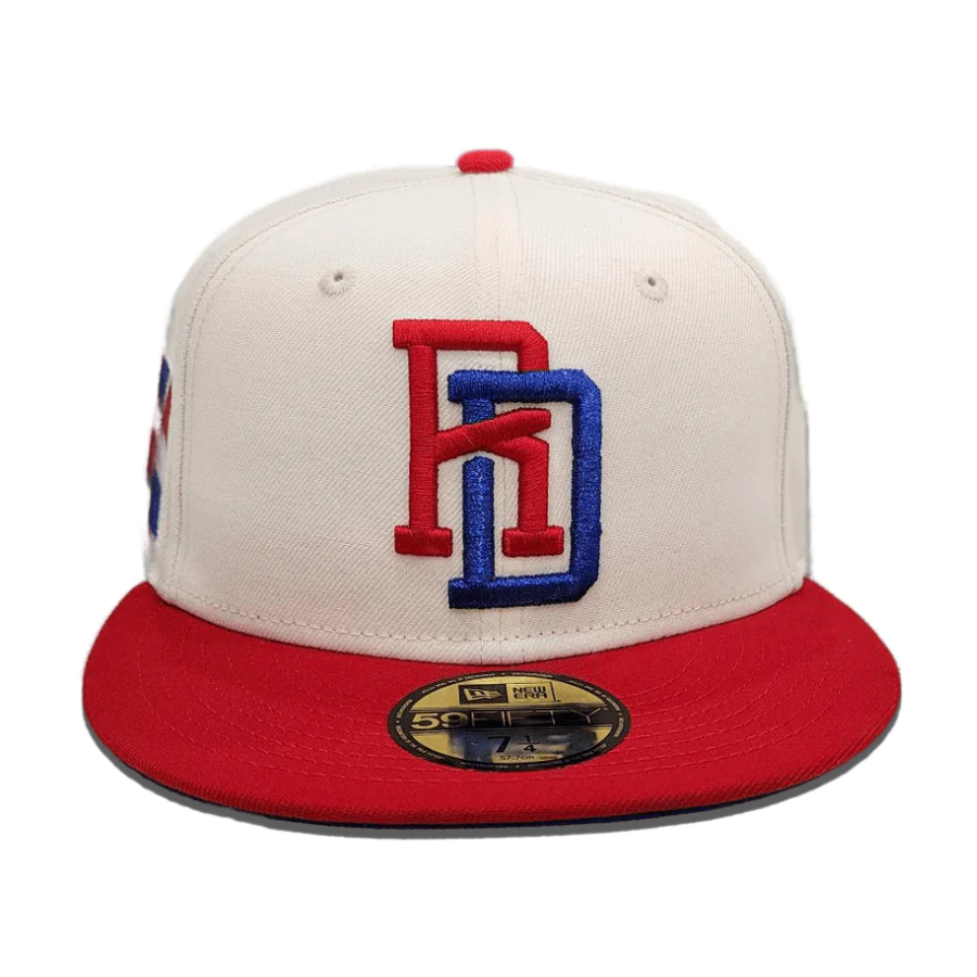 New Era Dominican Republic Off-White/Red & Royal Blue 2023 WBC 59FIFTY Fitted Hat