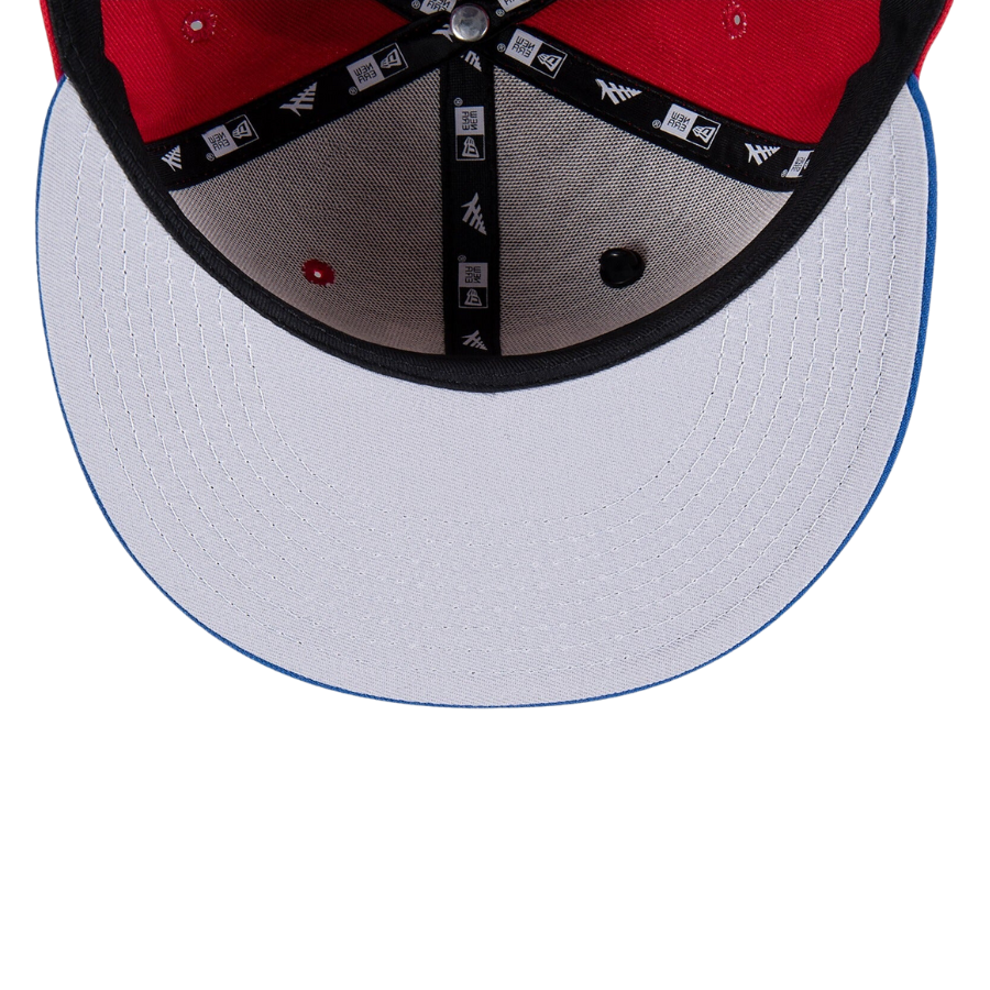 New Era x Paper Planes Texas Rangers Red/Blue ColorBlock 59FIFTY Fitted Hat