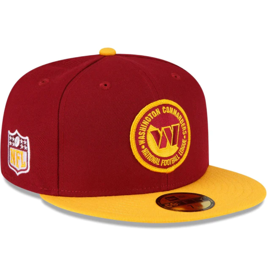 Comanders Cap New Era Washington Commanders 2023 Sideline Team Patch 59FIFTY Fitted Hat