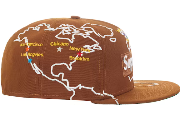 New Era x Supreme Worldwide Box Logo Brown 2023 59FIFTY Fitted Hat