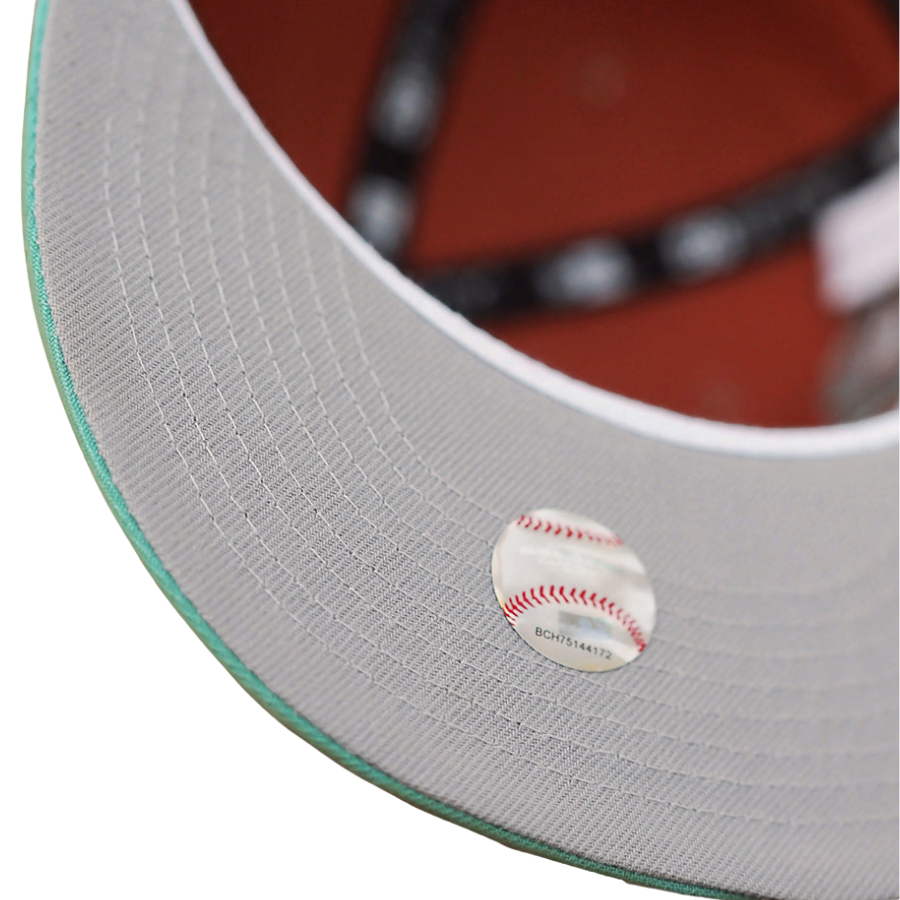 New Era Brooklyn Dodgers Ebbets Field Rust Orange/Clear Mint 59FIFTY Fitted Hat