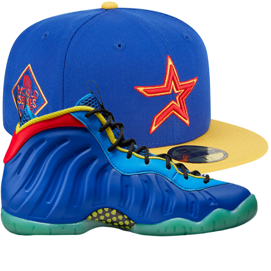 Empire Blue & Yellow Fitted Hats w/ Nike Little Posite One Multi-Color Game Royal (GS)