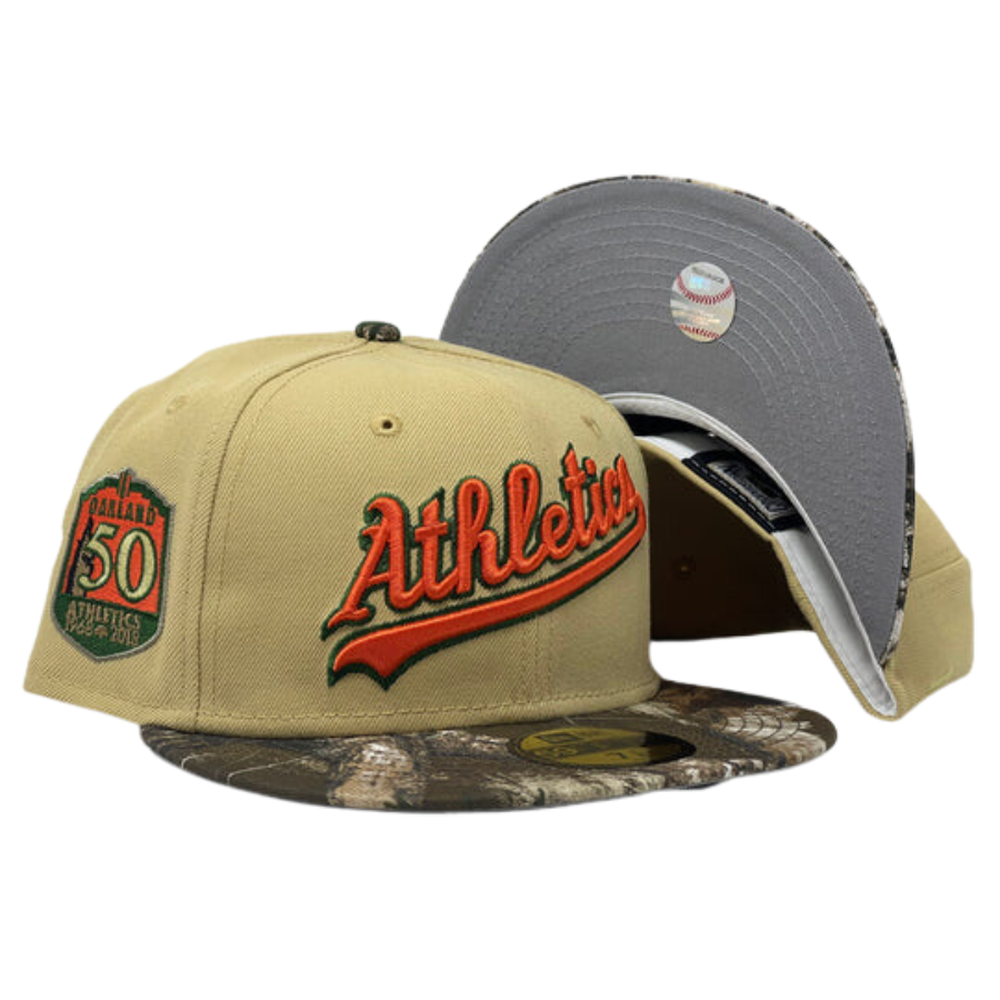 New Era Oakland Athletics 50th Anniversary Realtree/Orange 59FIFTY Fitted Hat