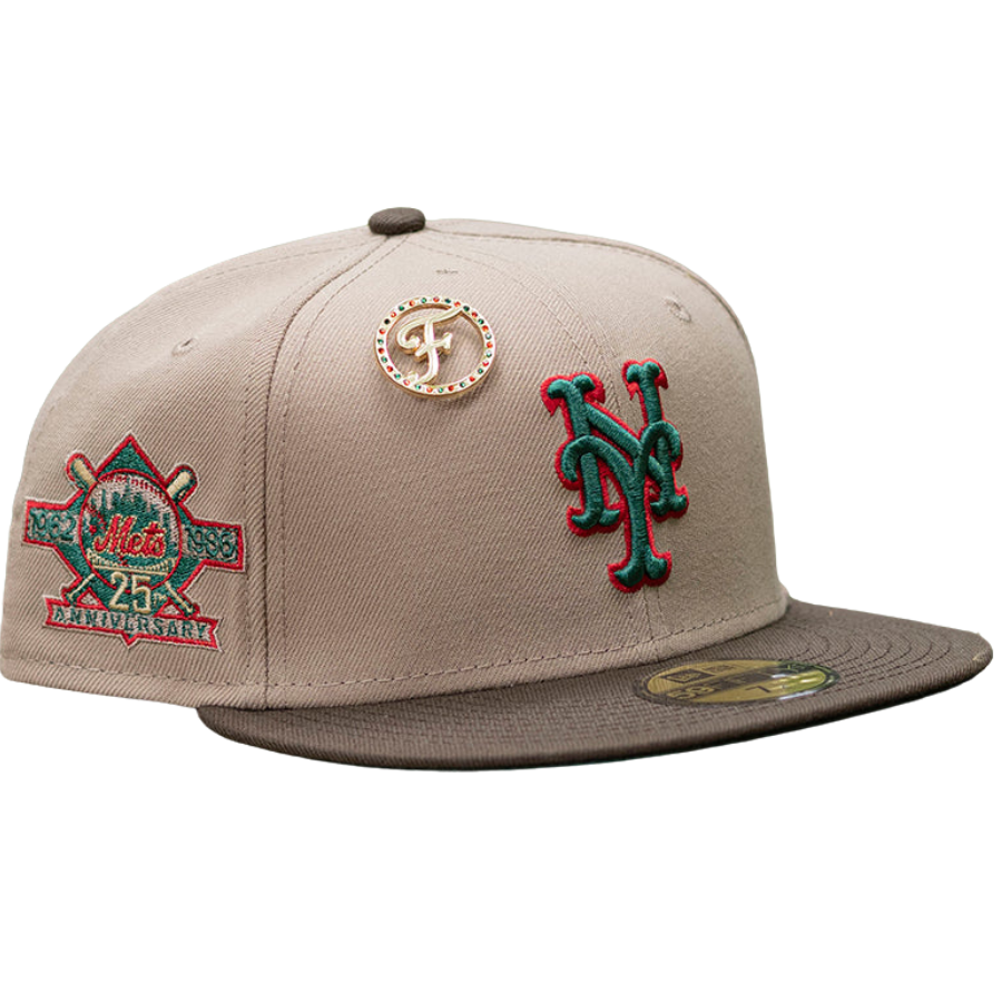 New Era x FAM New York Mets 25th Anniversary Camel/Walnut/Emerald Green 59FIFTY Fitted Hat