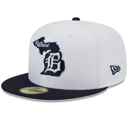 New Era Detroit Tigers White State 2023 59FIFTY Fitted Hat
