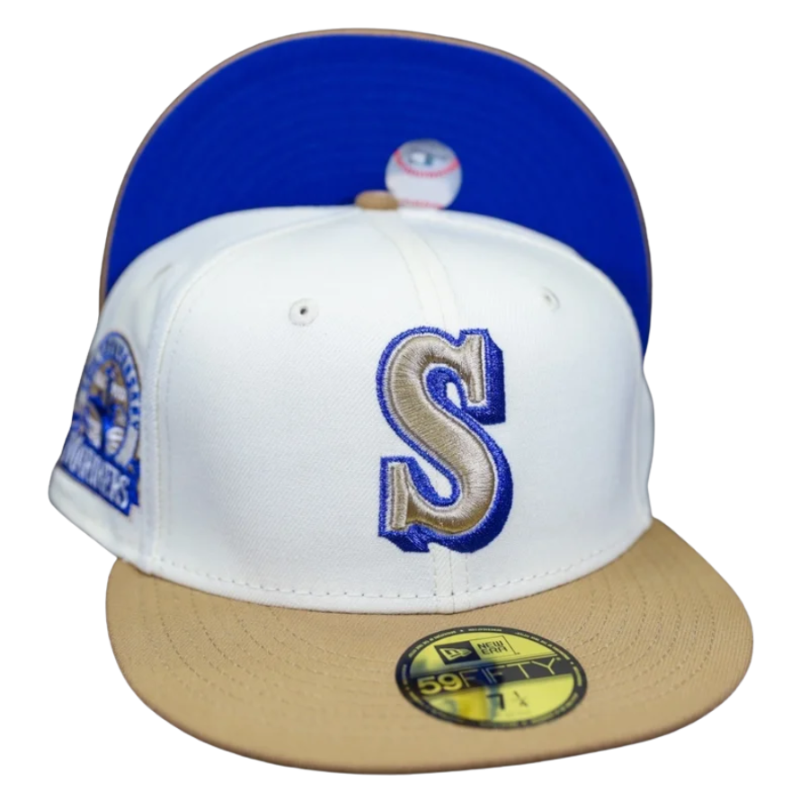 New Era Seattle Mariners White/Khaki 30th Anniversary 59FIFTY Fitted Hat⁠