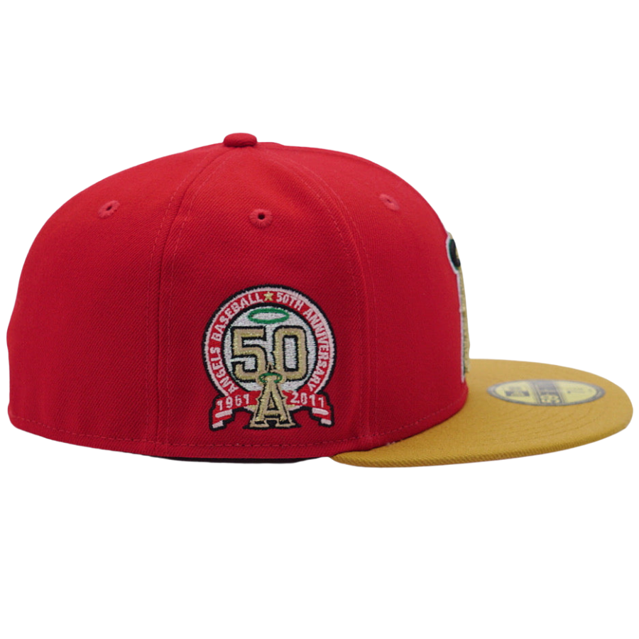 New Era x Fresh Rags Anaheim Angels 50th Anniversary Scarlet/Panama Tan 59FIFTY Fitted Hat