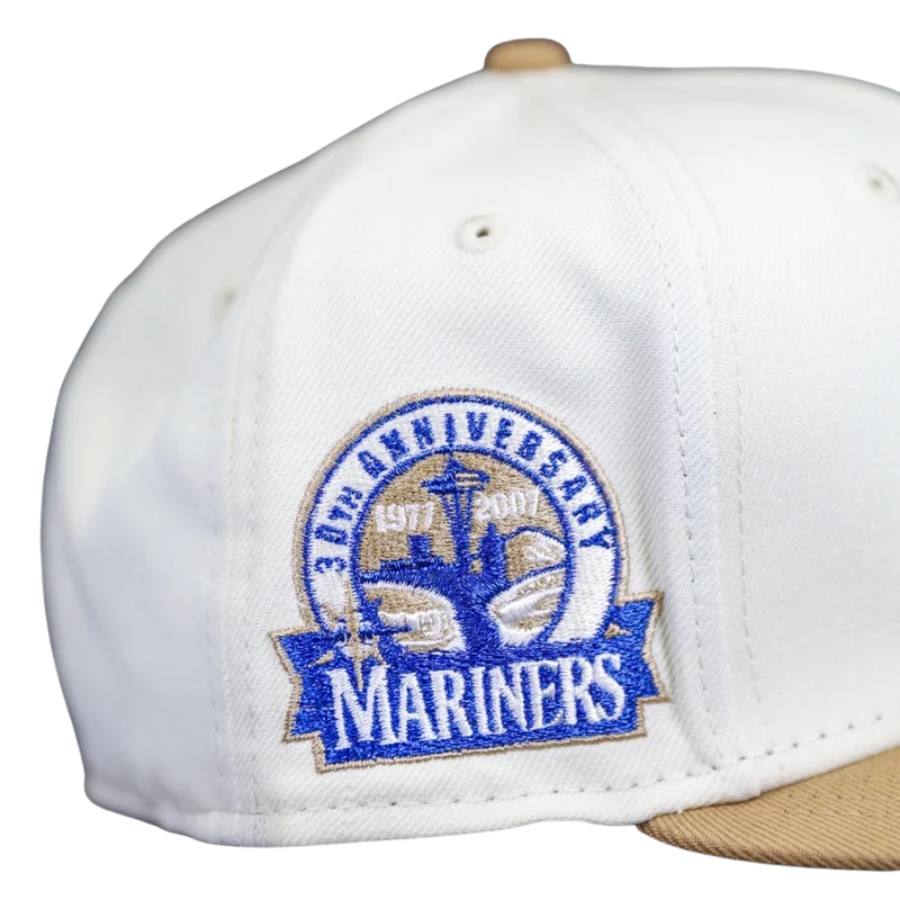 New Era Seattle Mariners White/Khaki 30th Anniversary 59FIFTY Fitted Hat⁠