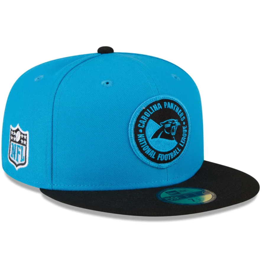 New Era Carolina Panthers 2023 Sideline Team Patch 59FIFTY Fitted Hat