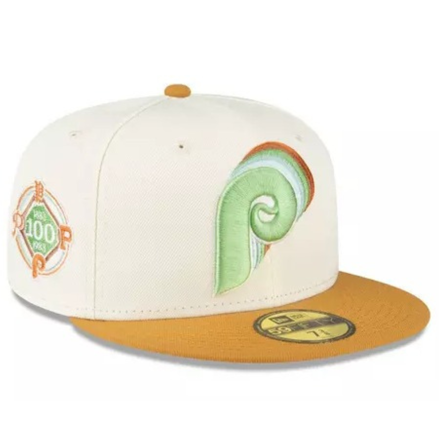 New Era Philadelphia Phillies 100 Years Chrome/Tan/Lime 59FIFTY Fitted Hat