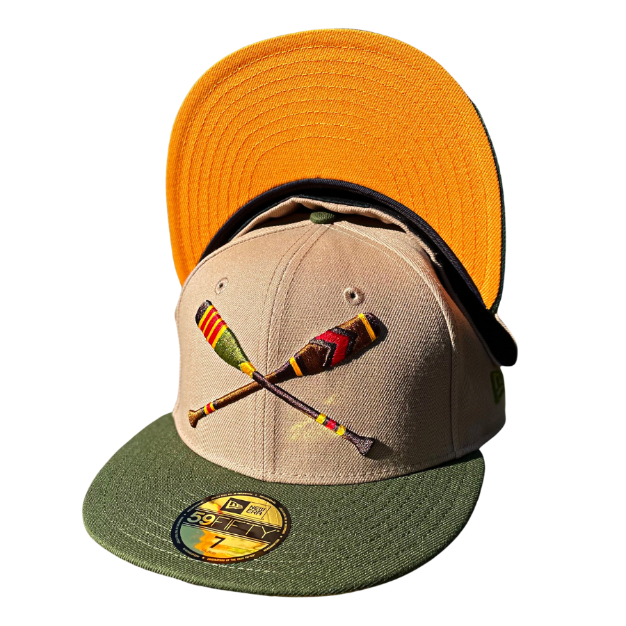 New Era Lake Paddles Emeral Camel/Olive Green 59FIFTY Fitted Hat