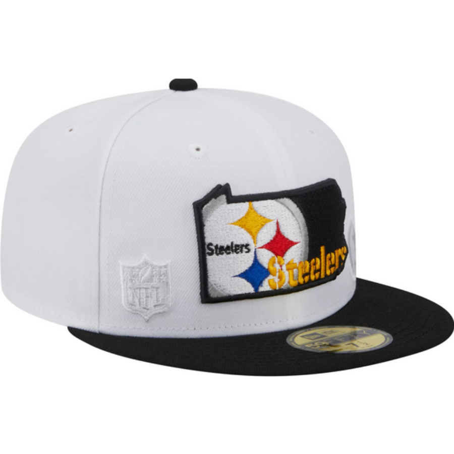 New Era Pittsburgh Steelers White State 2023 59FIFTY Fitted Hat