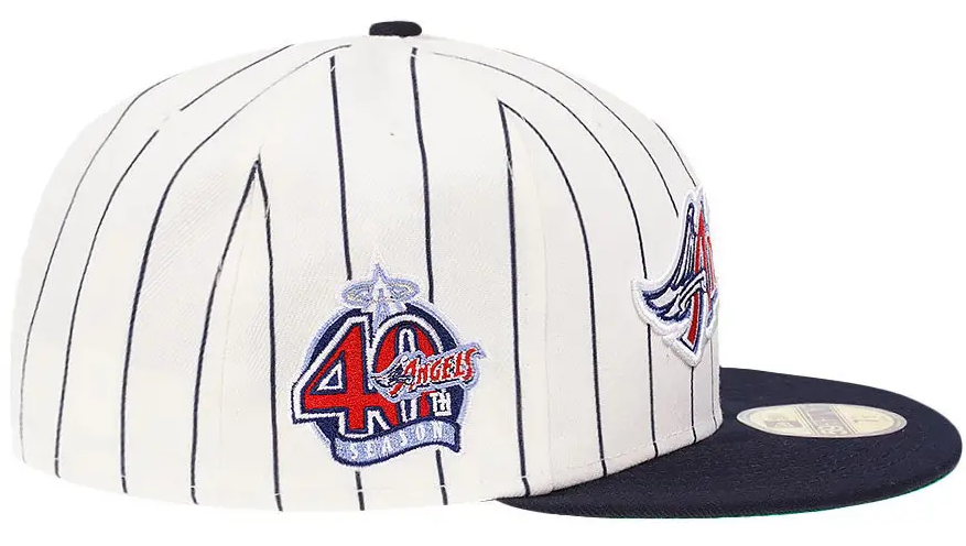 New Era Anaheim Angels White Pinstripe 40th Season 59FIFTY Fitted Hat