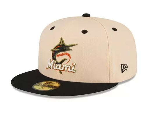 New Era Miami Marlins Cooperstown  Marlins Park Mango 59FIFTY Fitted Hat