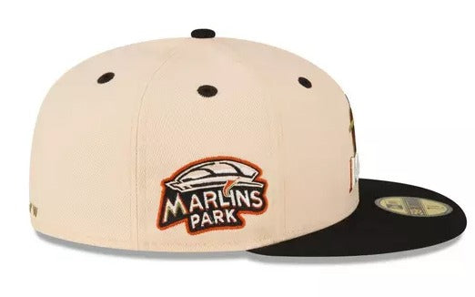 New Era Miami Marlins Cooperstown  Marlins Park Mango 59FIFTY Fitted Hat