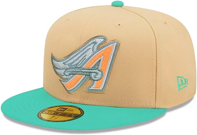 New Era Anaheim Angels 40th Season Anniversary Peach/Teal 59FIFTY Fitted Hat