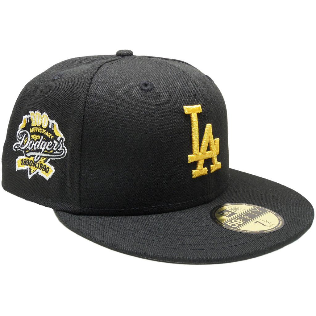 New Era Los Angeles Dodgers 100th Anniversary Black/Yellow 59FIFTY Fitted Hat