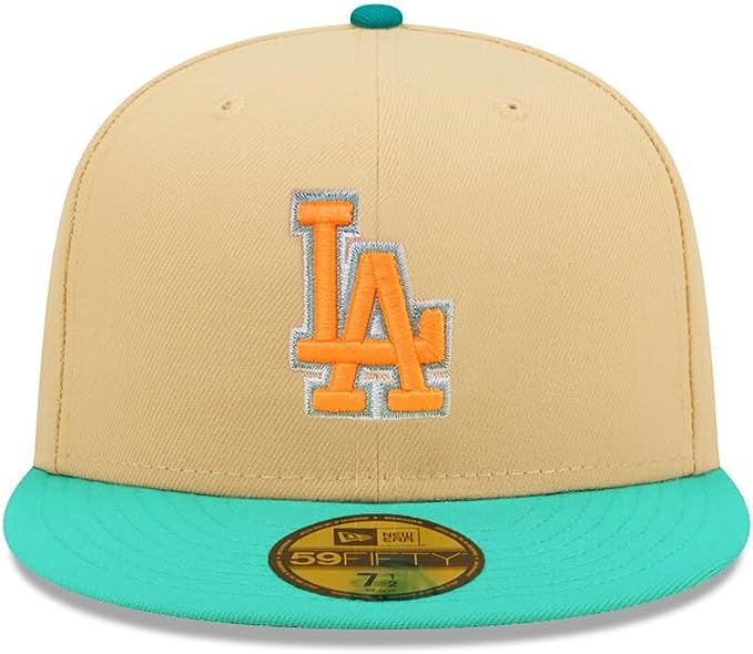 New Era Los Angeles Dodgers 50th Anniversary Peach/Teal 59FIFTY Fitted Hat