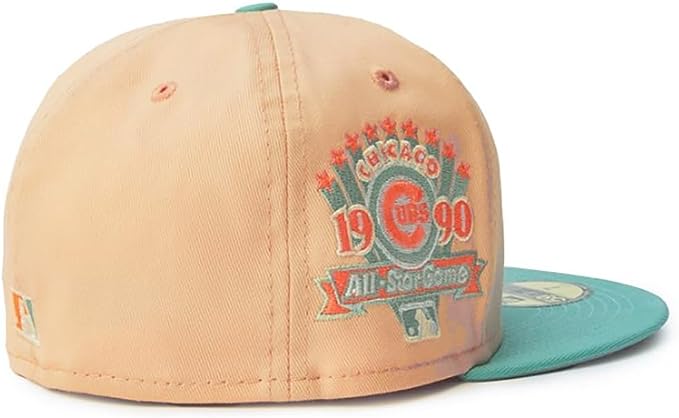 New Era Chicago Cubs Peach/Teal 1990 All-Star Game 2023 59FIFTY Fitted Hat