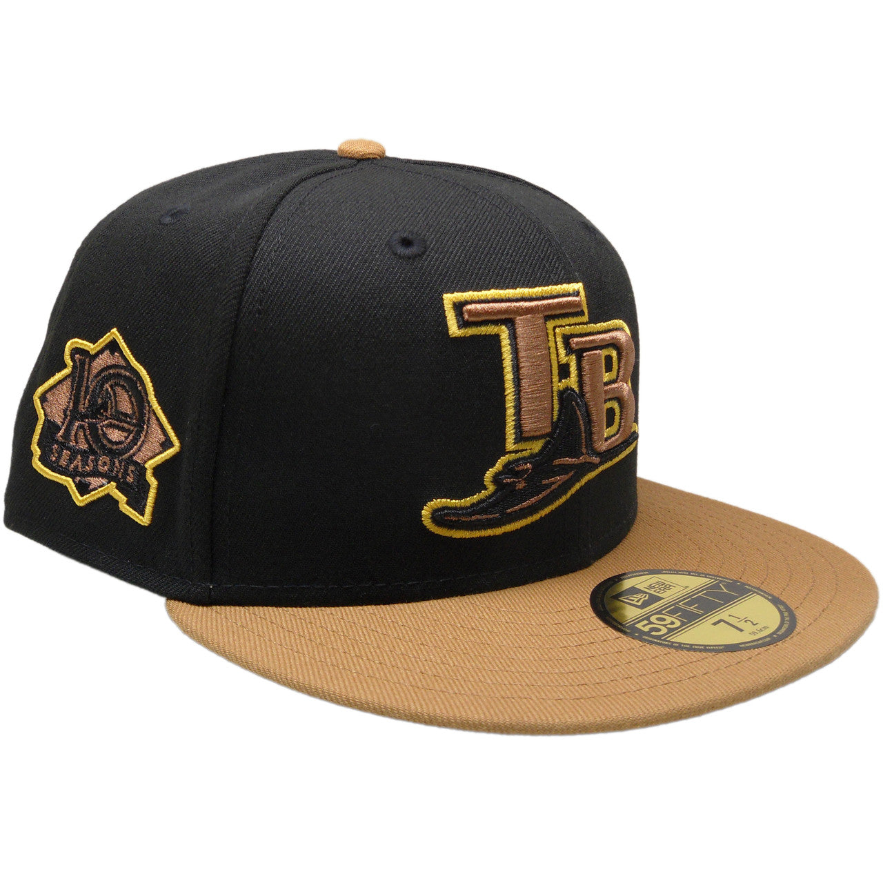 New Era Tampa Bay Rays 10th Season Black/Wheat 59FIFTY Fitted Hat
